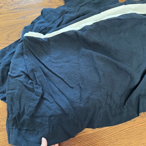 Pottery Barn Kids Belgian Flax Linen Crib Skirt, Navy Blue - Picture 2 of 4